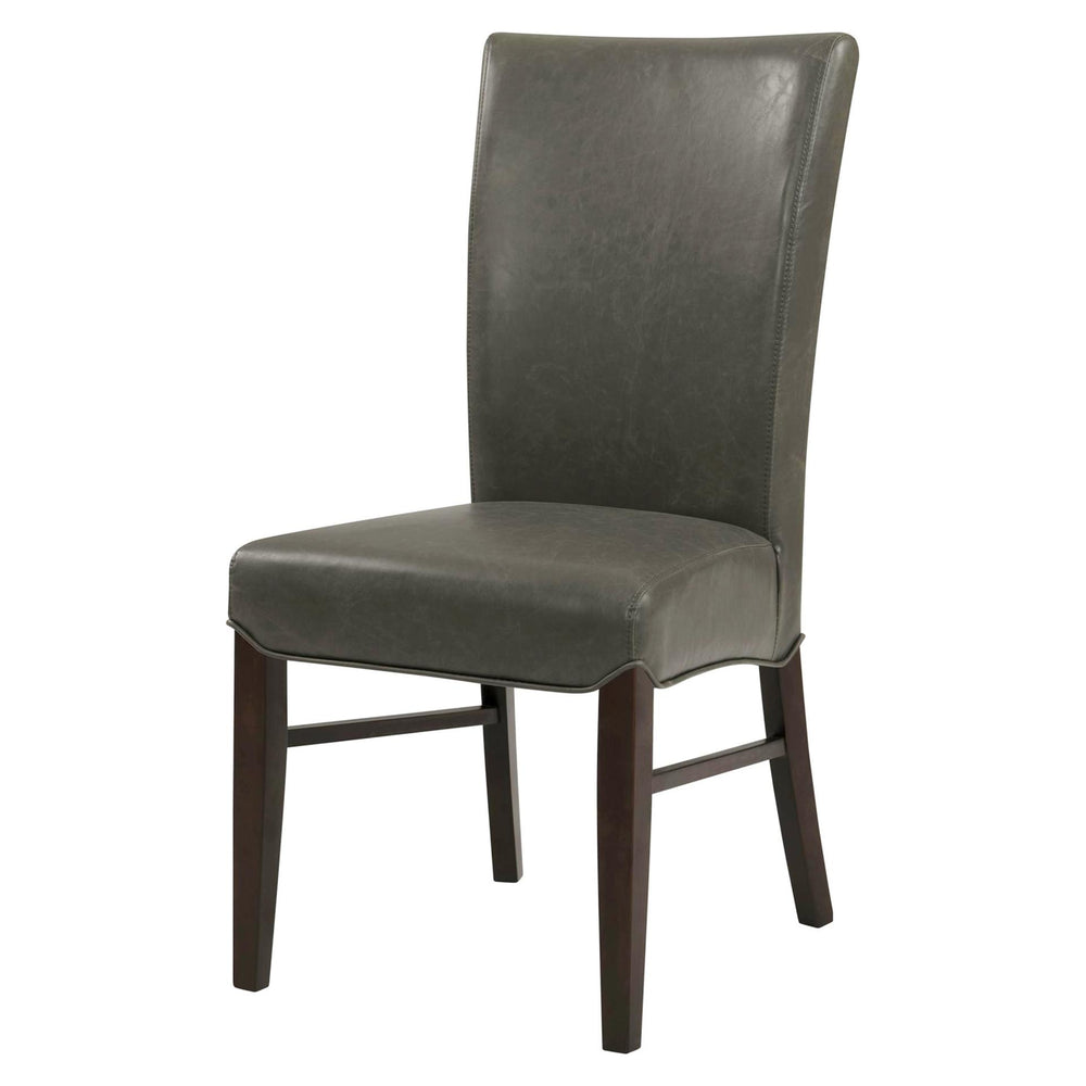Milton Bonded Leather Dining Side Chair Wenge Legs - Vintage Gray