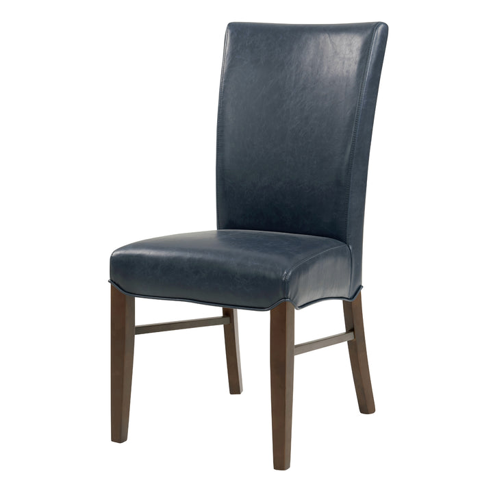 Milton Bonded Leather Dining Side Chair Wenge Legs - Vintage Blue