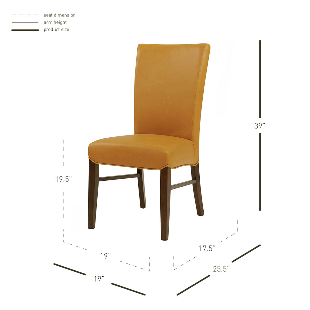 Milton Bonded Leather Dining Side Chair Wenge Legs - Vintage Caramel - view 2