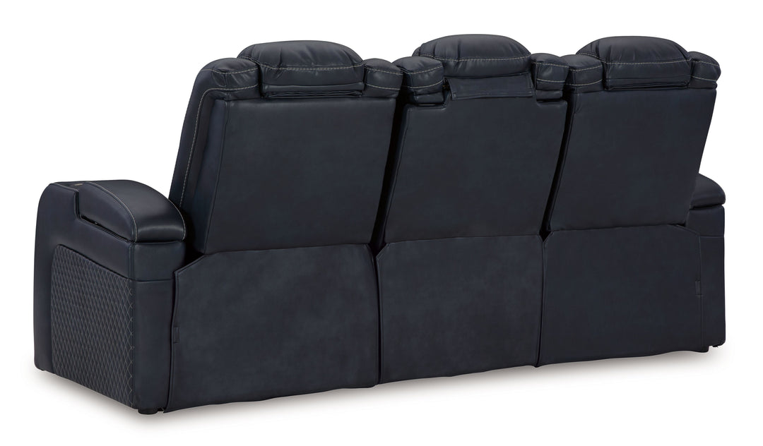 Fyne-Dyme - Power Reclining Sofa With Adj Headrest - Sapphire