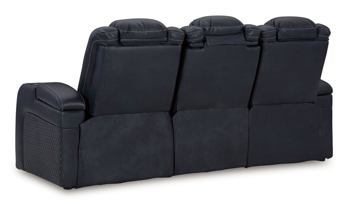 Fyne-Dyme - Power Reclining Sofa With Adj Headrest - Sapphire