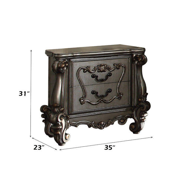 Versailles Nightstand in Antique Platinum