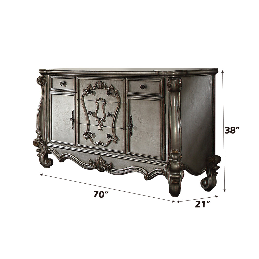 Versailles Dresser in Antique Platinum - dimensions