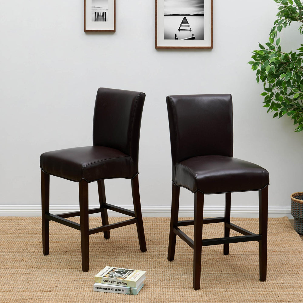 Milton Bonded Leather Counter Stool - Coffee Bean - view 3