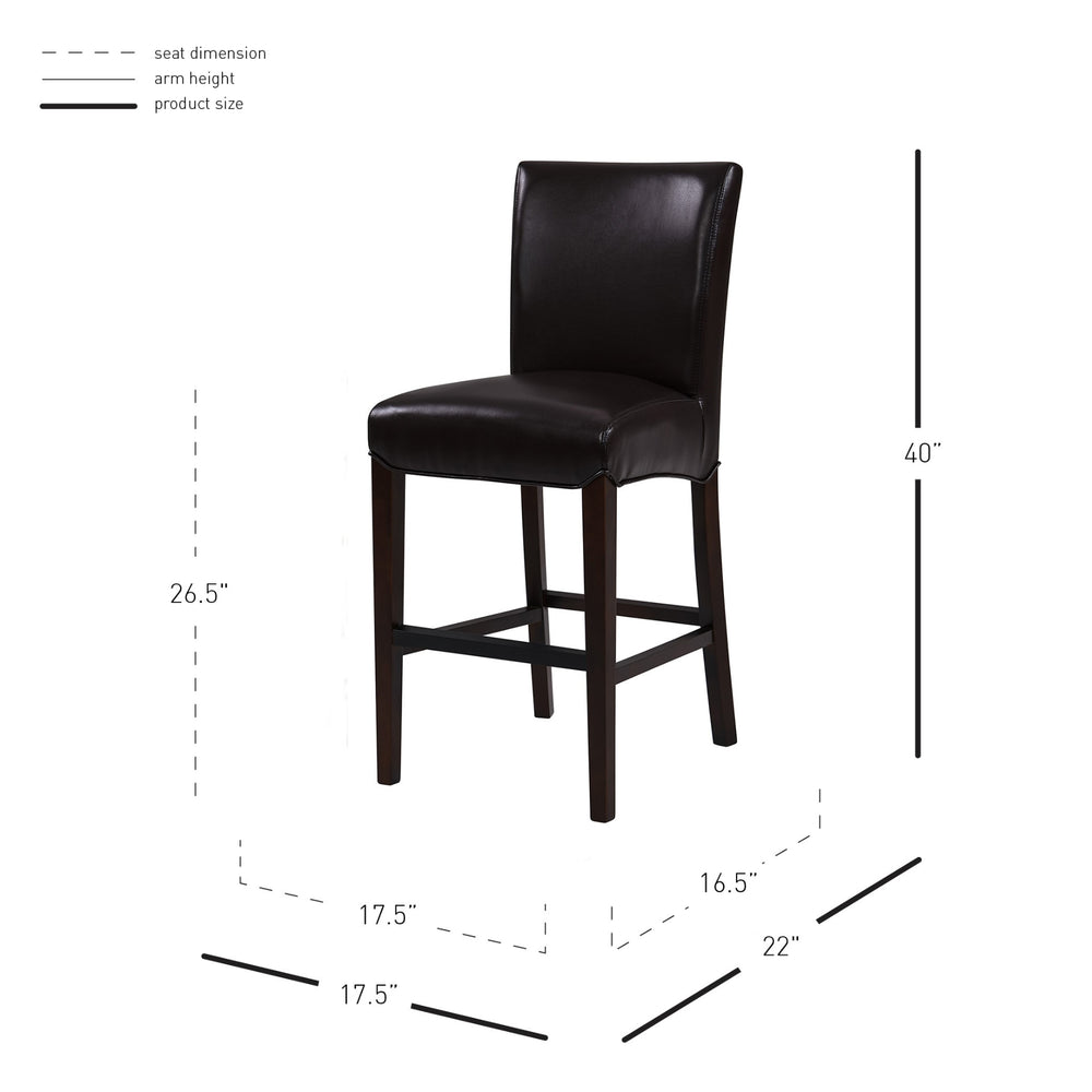 Milton Bonded Leather Counter Stool - Coffee Bean - view 2
