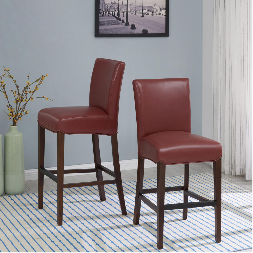 Milton Bonded Leather Counter Stool - Pomegranate - view 3