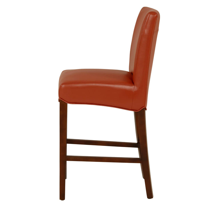 Milton Bonded Leather Counter Stool - Pumpkin - view 5