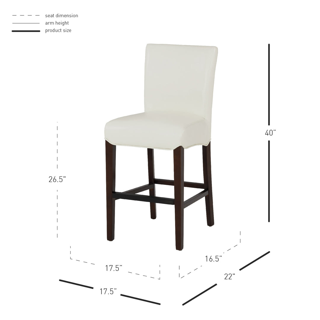 Milton Bonded Leather Counter Stool - White - view 2
