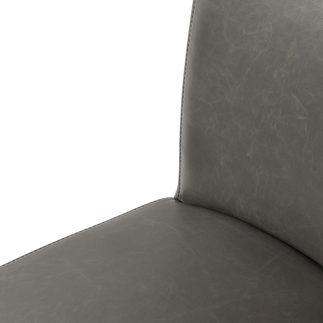 Milton Bonded Leather Counter Stool Wenge Legs - Vintage Gray - view 8