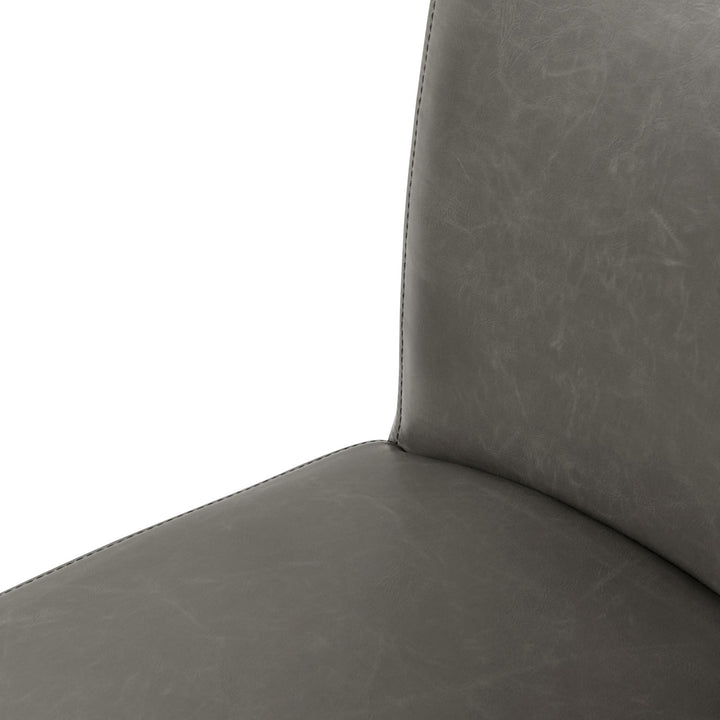 Milton Bonded Leather Counter Stool Wenge Legs - Vintage Gray - view 8