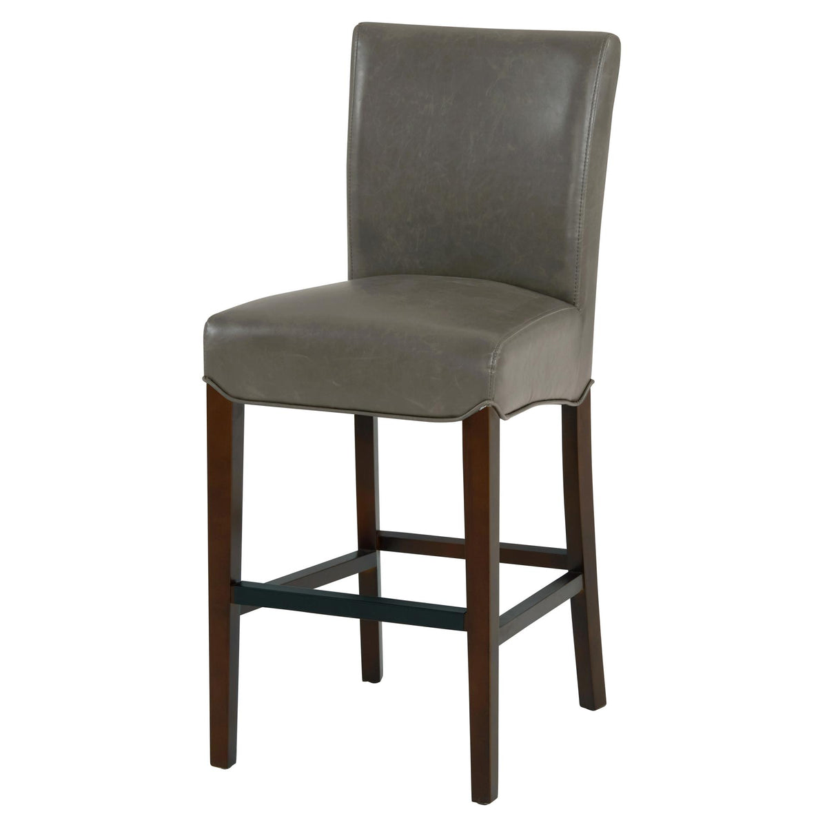 Milton Bonded Leather Counter Stool Wenge Legs - Vintage Gray
