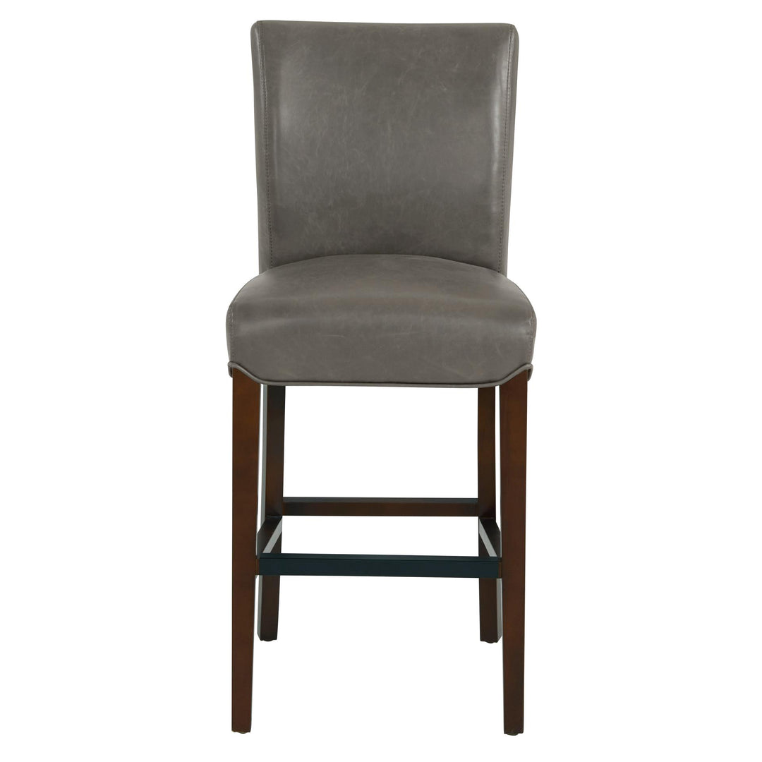 Milton Bonded Leather Counter Stool Wenge Legs - Vintage Gray - view 4