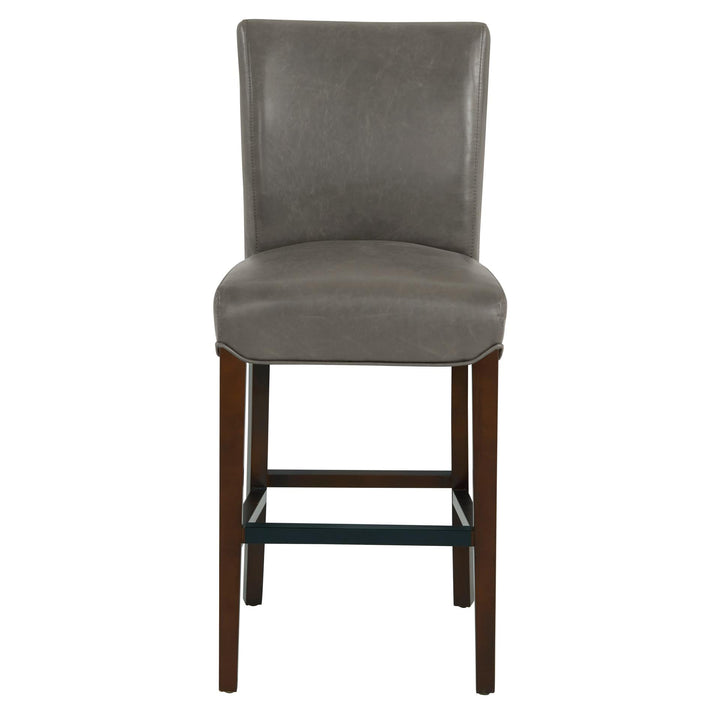 Milton Bonded Leather Counter Stool Wenge Legs - Vintage Gray - view 4