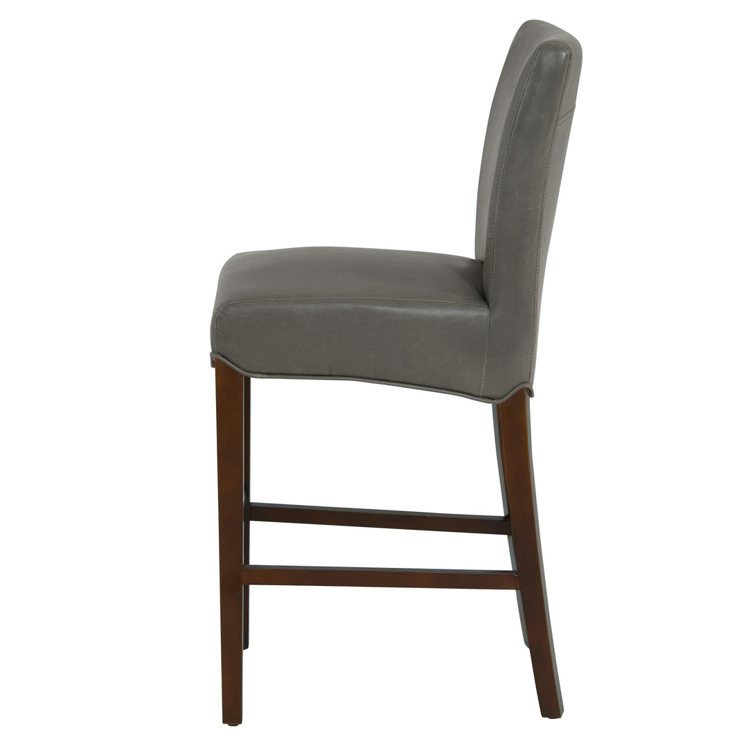Milton Bonded Leather Counter Stool Wenge Legs - Vintage Gray - view 5