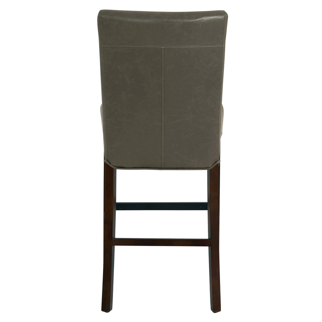 Milton Bonded Leather Counter Stool Wenge Legs - Vintage Gray - view 6