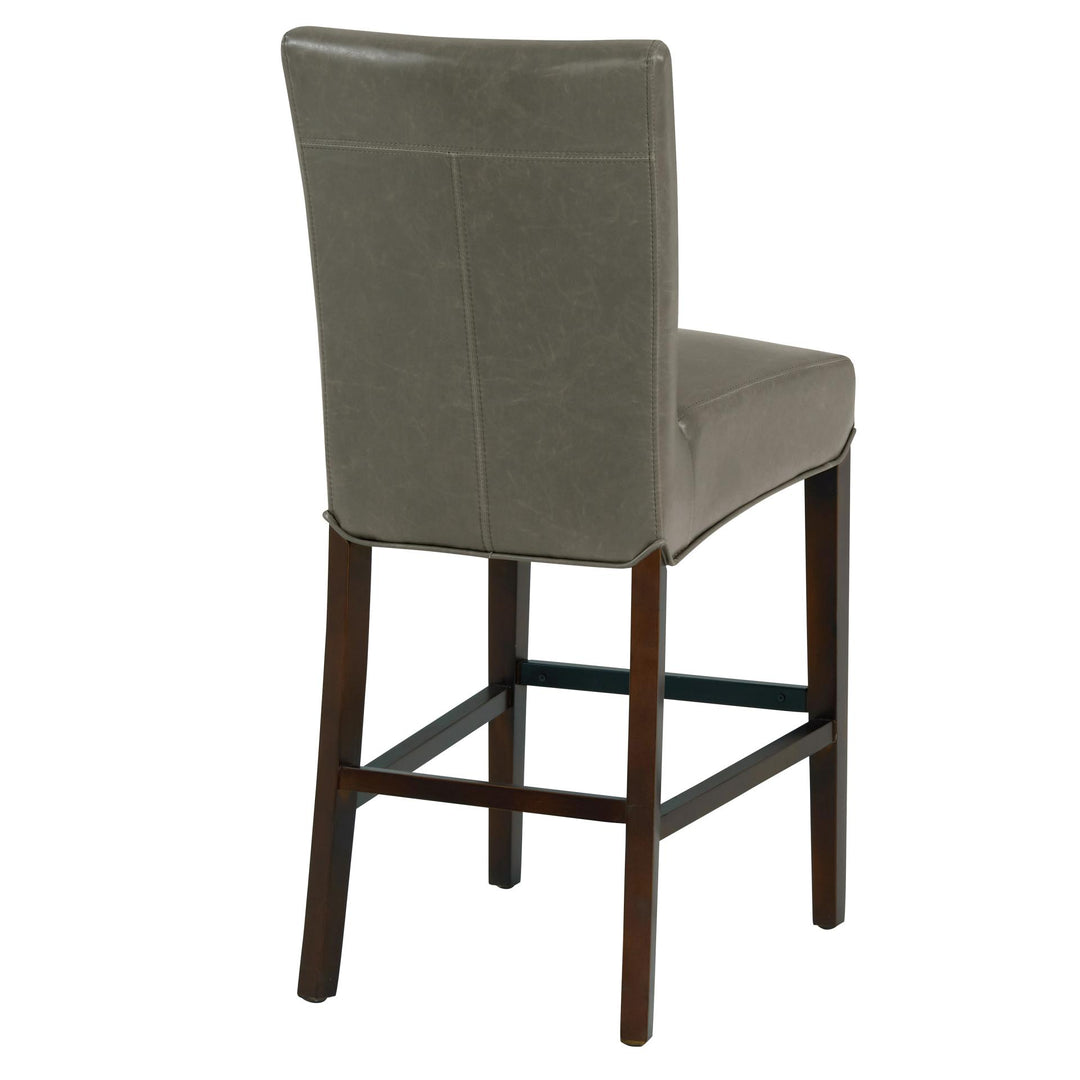 Milton Bonded Leather Counter Stool Wenge Legs - Vintage Gray - view 7