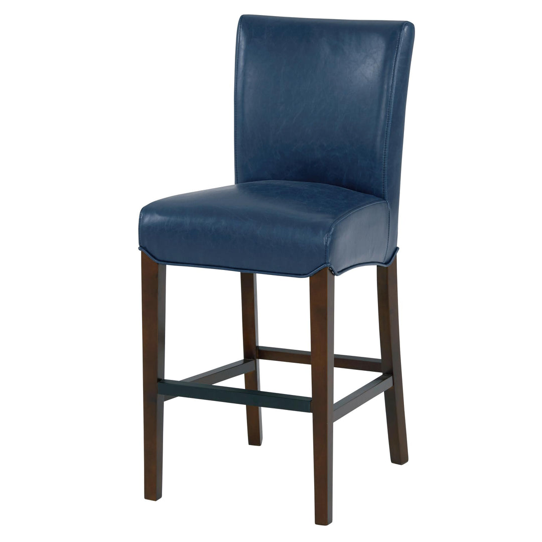 Milton Bonded Leather Counter Stool Wenge Legs - Vintage Blue