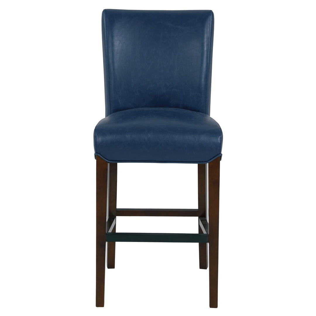 Milton Bonded Leather Counter Stool Wenge Legs - Vintage Blue - view 4