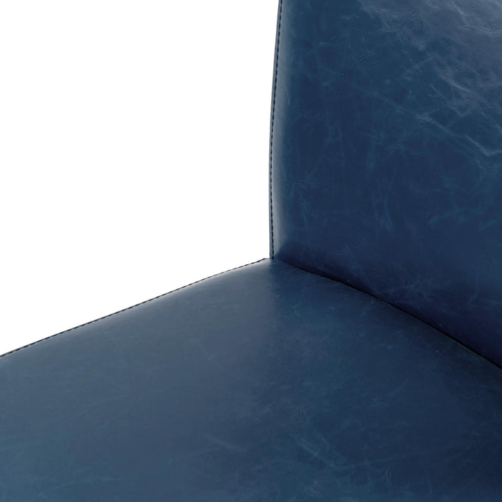 Milton Bonded Leather Counter Stool Wenge Legs - Vintage Blue - view 8