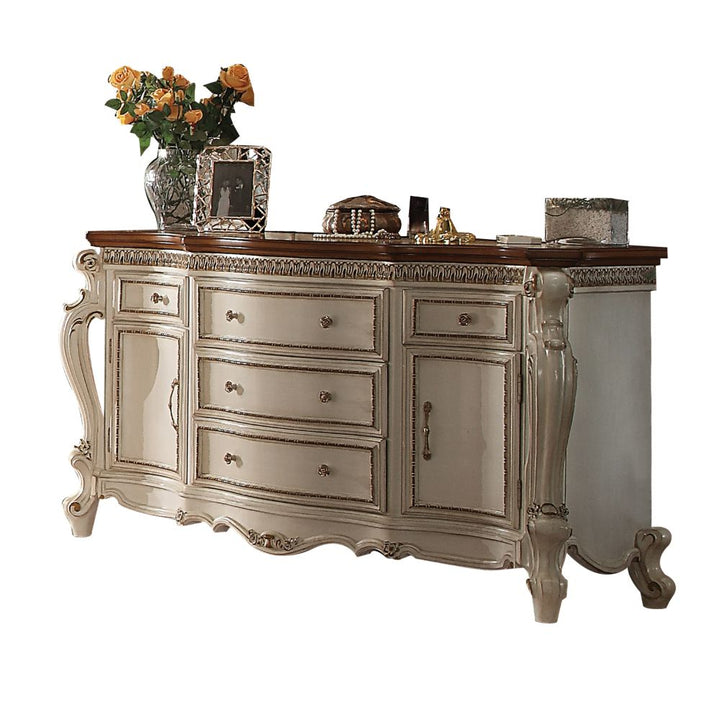 Picardy Dresser in Antique Pearl &amp; Cherry Oak
