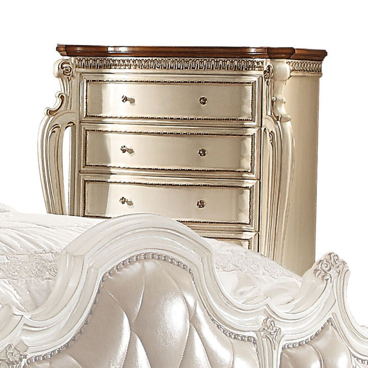 Picardy Chest in Antique Pearl &amp; Cherry Oak