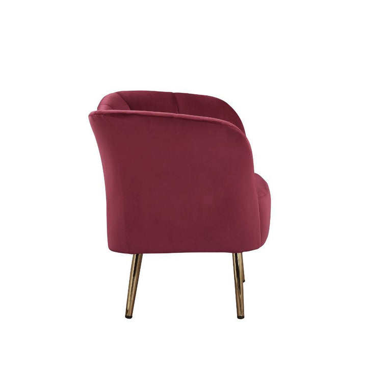 Reese - Accent Chair - Burgundy Velvet & Gold