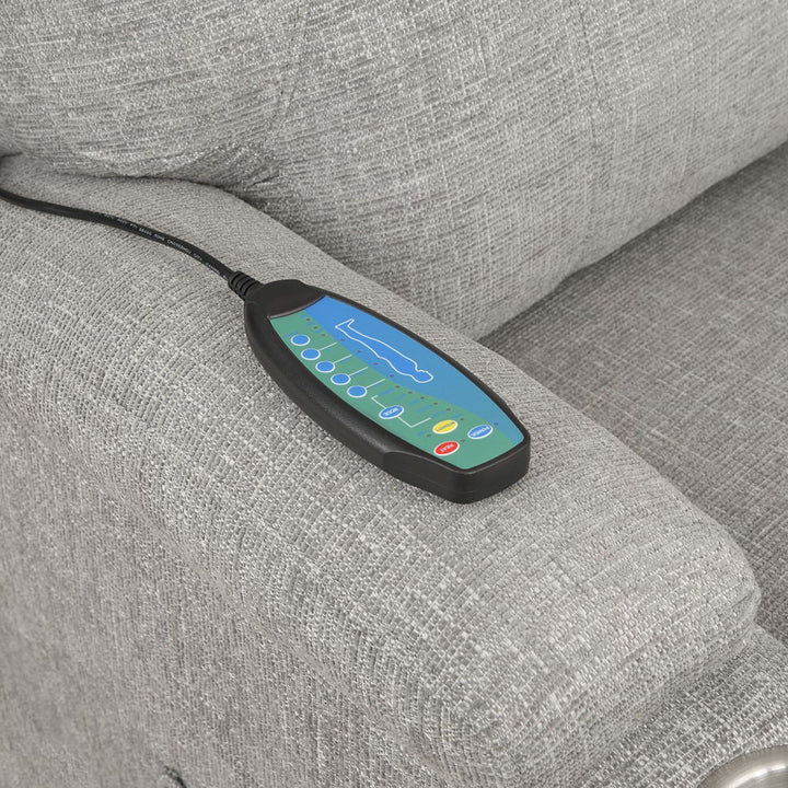 Evander - Recliner With Power Lift & Massage - Light Gray Chenille