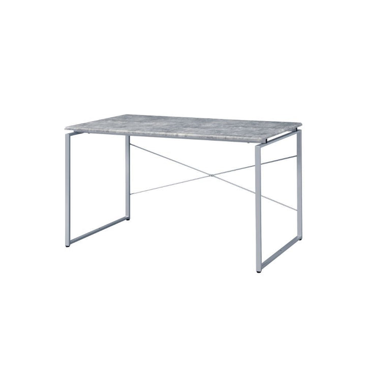 Jurgen - Writing Desk - Faux Concrete & Silver