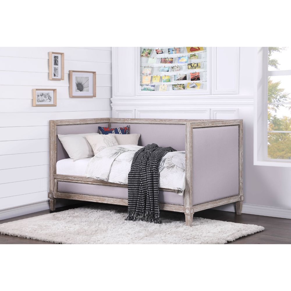 Charlton - Twin Daybed - Beige Linen & Weathered Oak