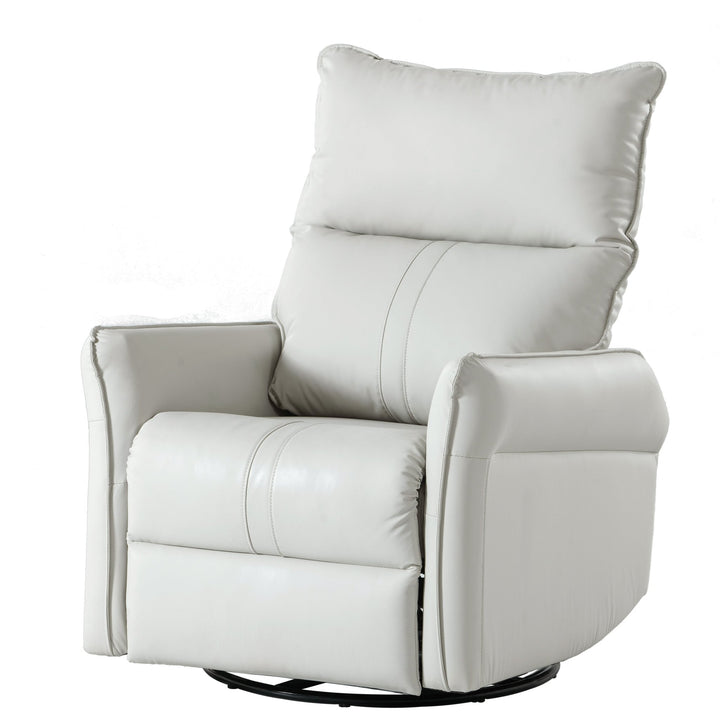270° Power Swivel Rocker Recliner PU Leather Chair modern furniture Contempo Furniture