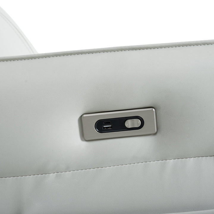 270° Power Swivel Rocker Recliner PU Leather Chair modern furniture Contempo Furniture