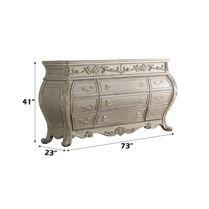 Ragenardus Dresser in Antique White - dimensions
