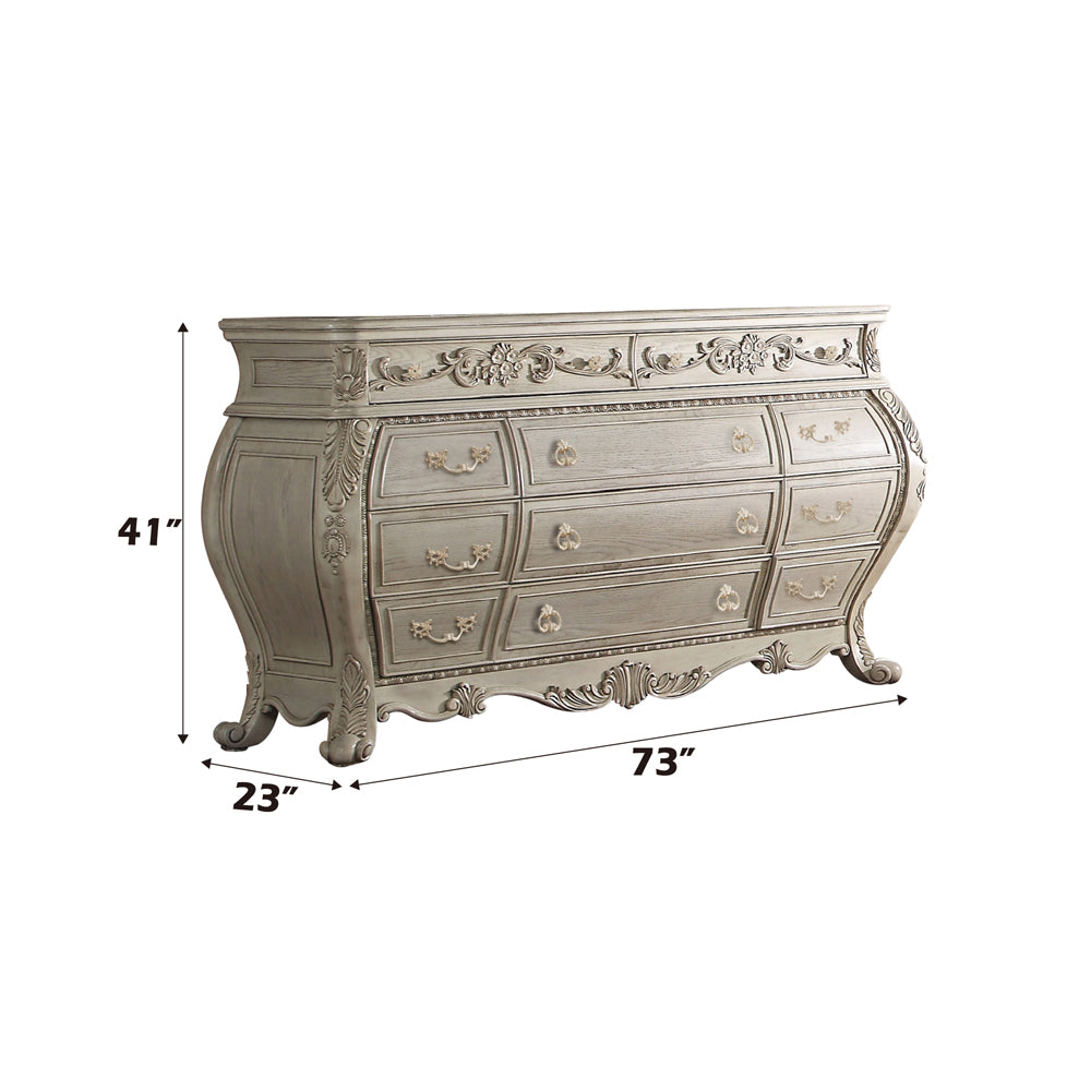 Ragenardus Dresser in Antique White - dimensions