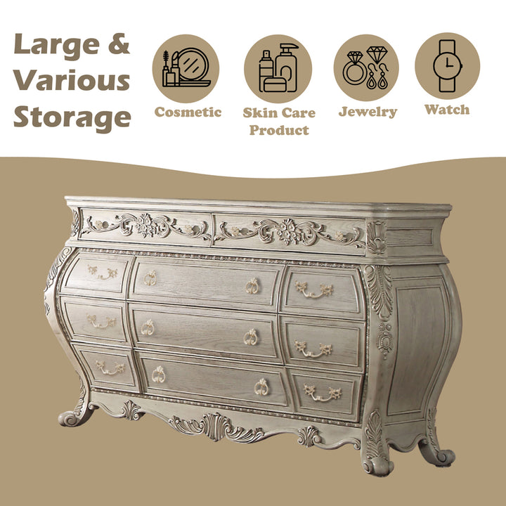 Ragenardus Dresser in Antique White - features