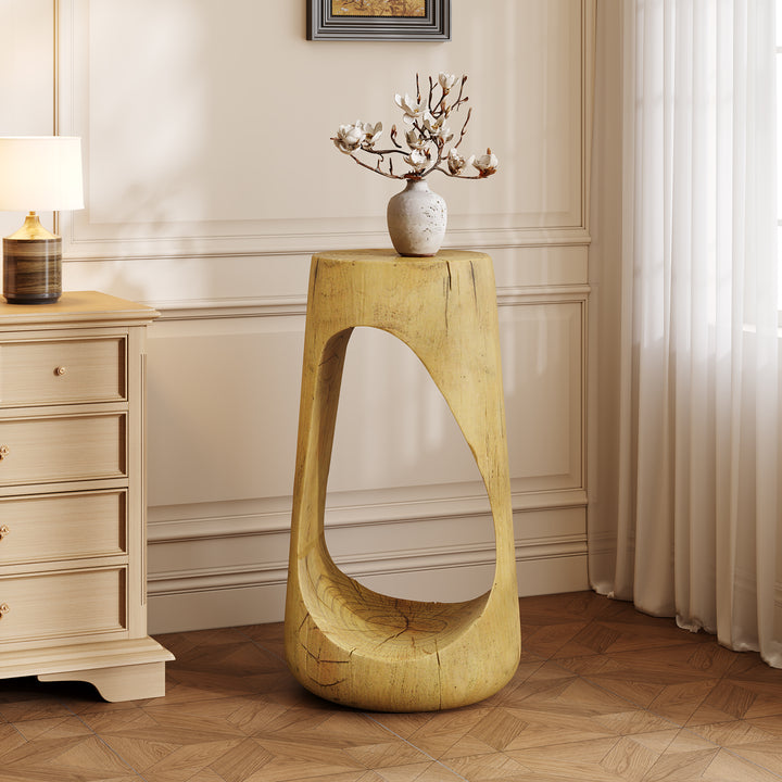 Hollow Concrete Outdoor Side Table – Natural
