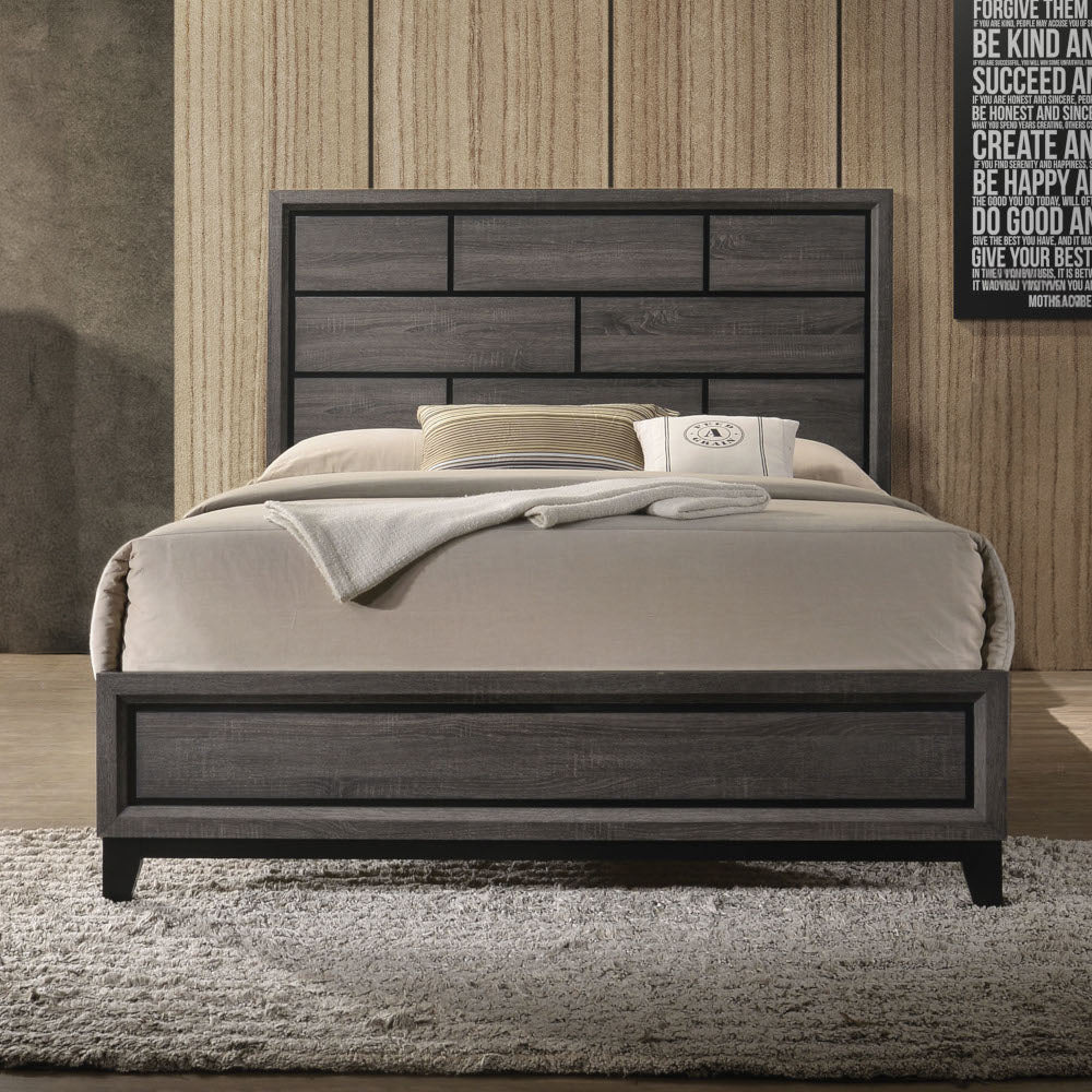 Valdemar Queen Bed in Weathered Gray