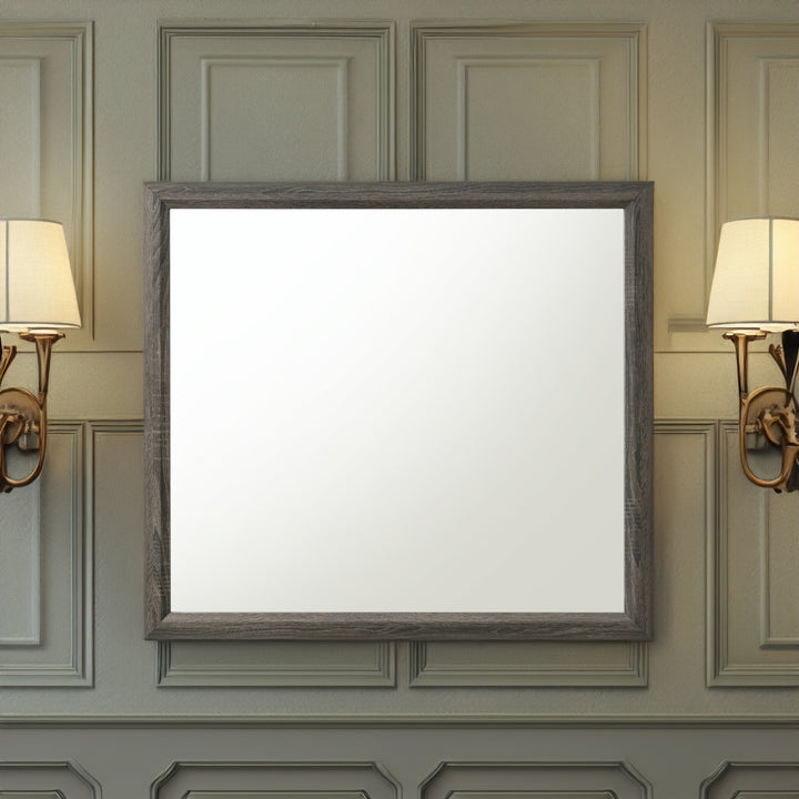 Valdemar Mirror in Weathered Gray Finish