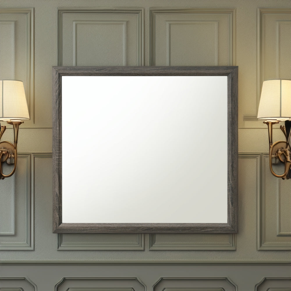 Valdemar Mirror in Weathered Gray Finish