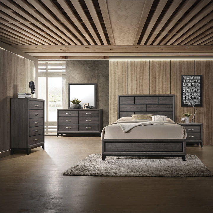 Valdemar Mirror in Weathered Gray Finish