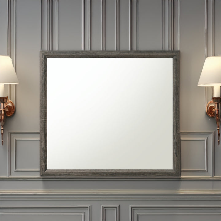 Valdemar Mirror in Weathered Gray Finish