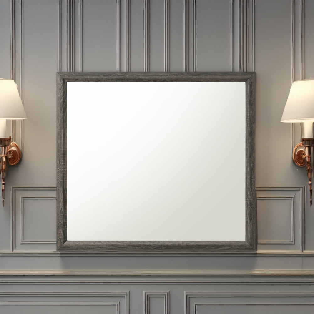 Valdemar Mirror in Weathered Gray Finish