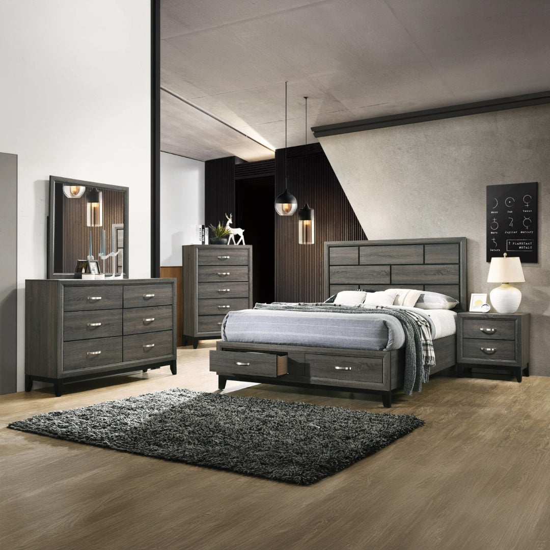 Valdemar Mirror in Weathered Gray Finish - lifestyle