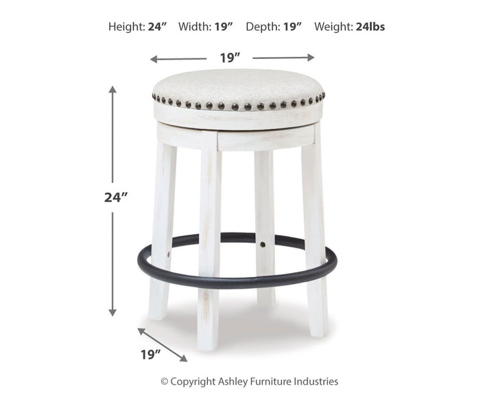 Valebeck - UPH Swivel Stool  - White / Black