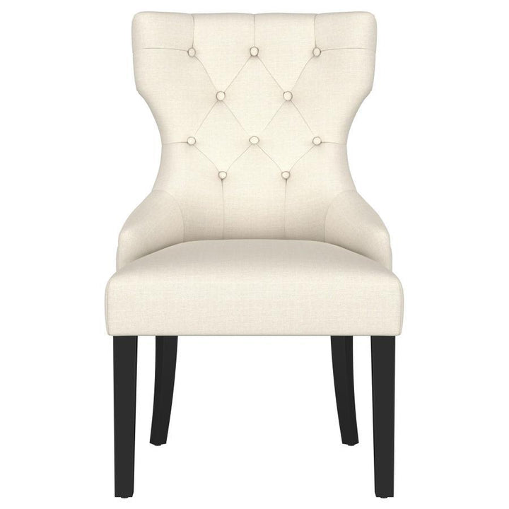 Baney - Fabric Upholstered Dining Side Chair - Beige And Black