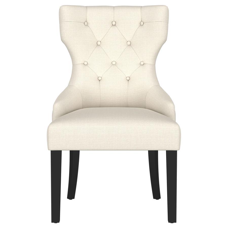 Baney - Fabric Upholstered Dining Side Chair - Beige And Black