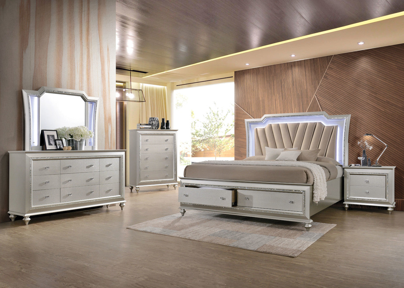 Kaitlyn Mirror with Led in LED & Champagne - lifestyle
