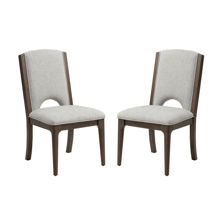 Flexsteel W1013-840 Athens  Upholstered Dining Chair (Set of 2)  Light Gray / Chocolate Brown