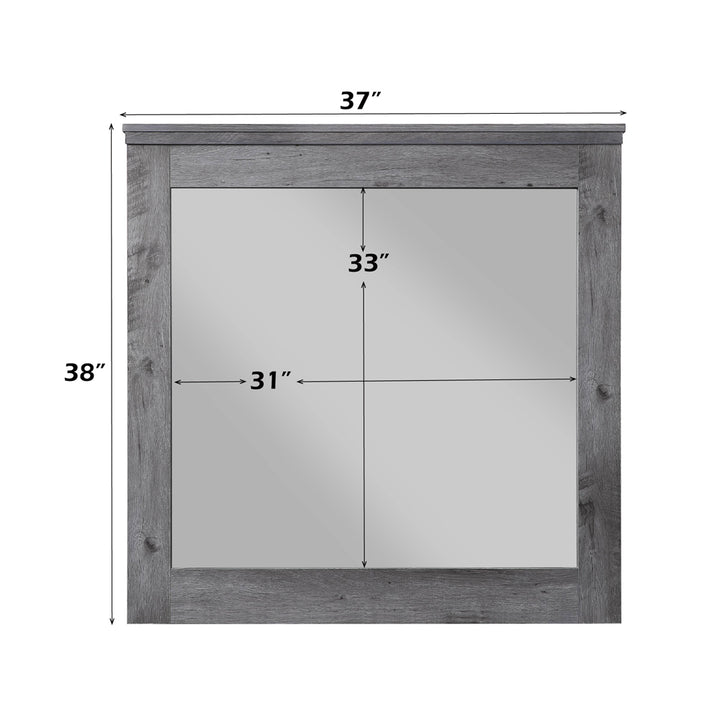 Vidalia Mirror in Rustic Gray Oak - dimensions