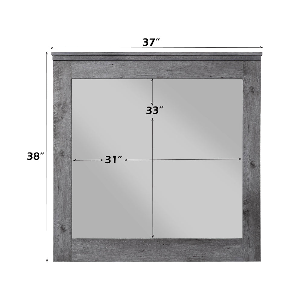 Vidalia Mirror in Rustic Gray Oak - dimensions
