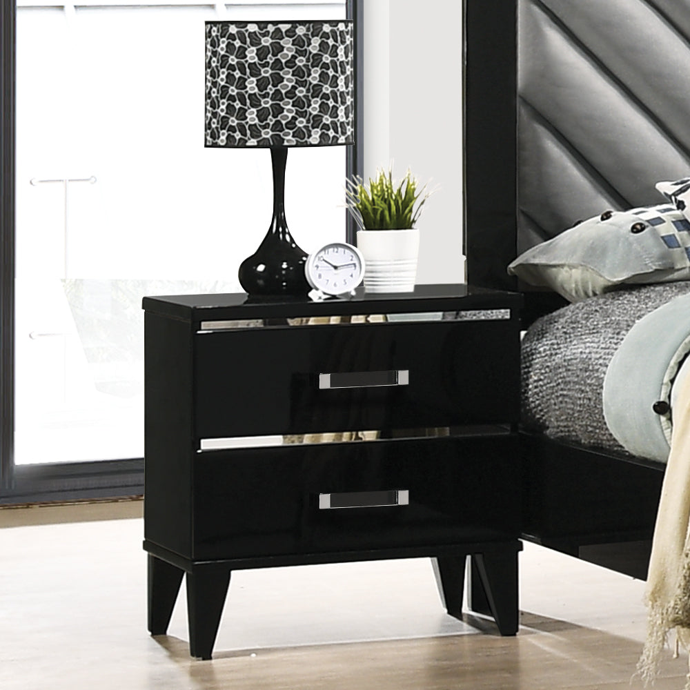 Chelsie Nightstand in Black Finish